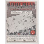 Football programme, Irish Republic, Bohemians v Sligo Rovers 21st Oct 1939, Football Shield of