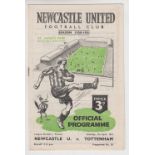 Football programme, Newcastle United v Tottenham Hotspur 1950/1 Division 1 match, Spurs Championship