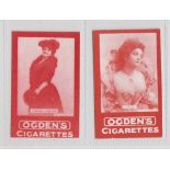 Cigarette cards, Ogden's, Actresses, Tabs Type issues, both with fronts in red, 'Emma Calve' & '