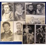 Speedway, a collection of 8 postcard sized b/w photos all showing Wimbledon riders, mostly head &