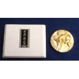 Olympics, Winter Games, Sapporo Japan, scarce gold plated medal in original box of issue being the