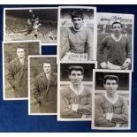 Football autographs, Manchester Utd, 7 b/w photographic postcard sized images all being reprints