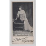 Cigarette card, A Baker & Co, Actresses, 'P' size, type card, Sarah Bernhardt (sl corner crease