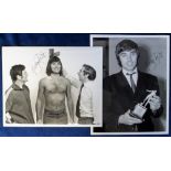 Football autographs, George Best, 2 8x10" b/w photographs being later reproductions of earlier