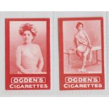 Cigarette cards, Ogden's, Actresses, Tabs Type issues, both with fronts in red, 'Berthet' & '