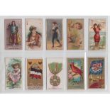 Cigarette cards, USA, 10 type cards, Allen Ginter (5), Fruits, Flags of All Nations, The World's