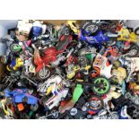 Model Motorbikes, 100+ small scale model motorbikes of varying age and construction. Most 1990s