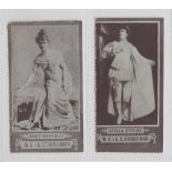 Cigarette cards, Churchman's, Actresses (unicoloured, blue), two cards, Sadie Martinot & Stella D'