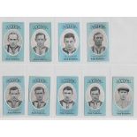 Cigarette cards, Cope's, Noted Footballers (Clip's, 500 subjects), West Bromwich, 9 cards, nos 292-