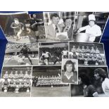 Football press photographs, a collection of approx 90 b/w photographs featuring Manchester Utd (