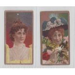 Cigarette cards, Richmond Cavendish & Co, Beauties 'AMBS', 2 cards (fair/gd)