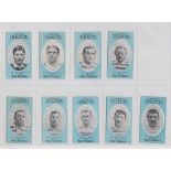 Cigarette cards, Cope's, Noted Footballers (Clip's, 500 subjects), Oldham (Rugby), 9 cards, nos