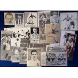 Football autographs, mixed selection of individually signed pieces mostly magazine extracts