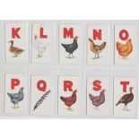 Cigarette cards, ITC (Canada), Poultry Alphabet (set, 25 cards) (mostly vg)