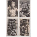 Speedway photographs, 4 b/w postcard sized photos 1 showing the Odsal Boomerangs team 1949 plus 1