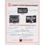 Football autographs, Manchester Utd, Association of Former Manchester Utd Players Charity Dinner