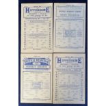 Football programmes, Sheffield Wednesday Reserves, four, 4 page home programmes v Burnley 7 Feb 1931