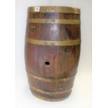 Oak brass cupid oval section barrel, height 61.5cm