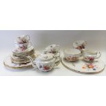 Royal Crown Derby 'Derby Posies' tea set for six, the back stamps of various periods, comprising tea