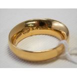 18ct gold wedding band by Georg Jensen, Denmark, stamped marks, weight 10.5g approx.
