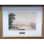 ELIAS CHILDE 'Richmond Bridge, 1812' Watercolour Inscribed to the mount 19.5cm x 30cm