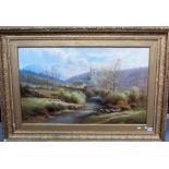 JOHN BARRETT (1822-1883) Mevy Village, Dartmoor, Sheepstor beyond Oil on canvas Signed & dated