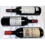 Three bottles of vintage red wine, 1972 Clos de L'Oratoire Grand Cru Classe St-Emilion; together