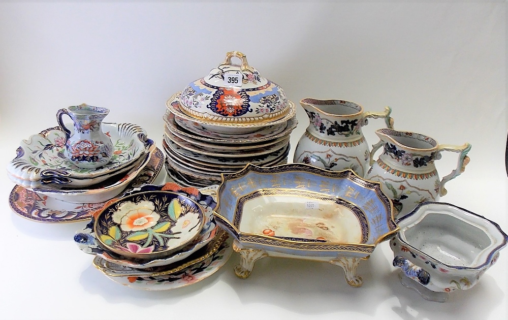 Quantity of Victorian ironstone Imari pattern wares (most with damages)