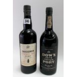 Bottle of Sanderman vintage 1960 port, bottled in 1962; together with a bottle of Dow's 1975 vintage