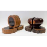 West Australian jam wood trunk section book ends together with another pair of hard wood trunk