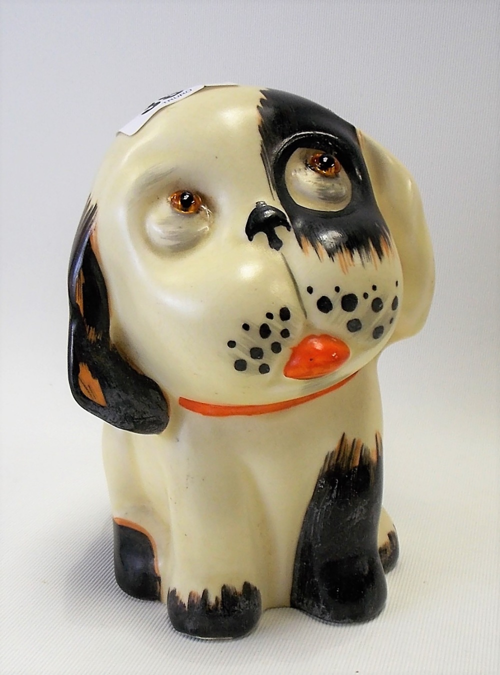 Crown Devon pottery Bonzo dog no. M168 with glass applied eyes, height 13cm