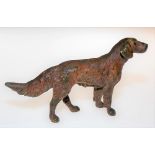 Austrian cold painted bronze modelled as a red setter dog, length 7cm.