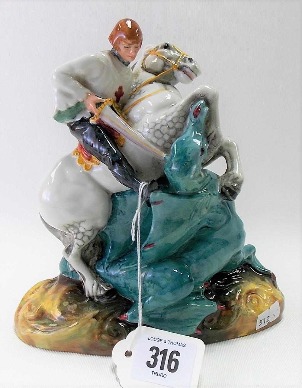 Royal Doulton porcelain group 'St George' HN2051, height 18.5cm.