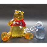 Swarovski coloured crystal model of Disney Winnie The Pooh with jar of hunny.