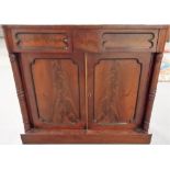 Early Victorian mahogany chiffonier with two frieze drawers over two cupboard doors flanked by