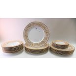 Royal Worcester 'Hyde Park' dinner wares comprising eight dinner plates, eight dessert plates, eight