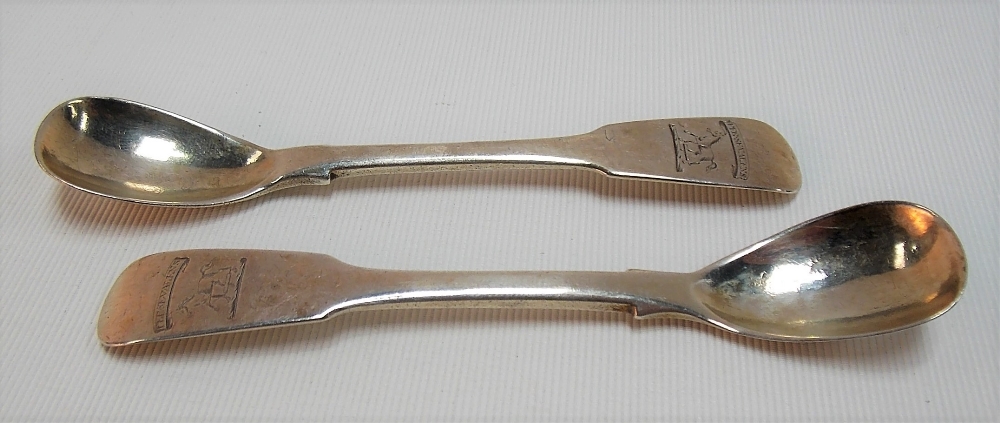 Pair of George III Irish silver mustard spoons, maker SN, Dublin 1841, weight 1.10oz approx (2).