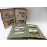 Two early 20th Century postcard albums, mostly topographical, including photographic.