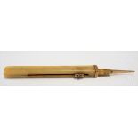 Bone & gold propelling toothpick, length 5.5cm