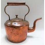 Victorian copper and brass kettle.