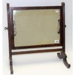 19th Century mahogany rectangular swing dressing table mirror with reeded supports