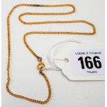 WITHDRAWN - Yellow metal curb link necklace, weight 3g approx.