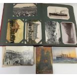 Early 20th Century postcard album, mostly topographical, some photographic.
