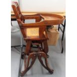 Victorian walnut childs high chair