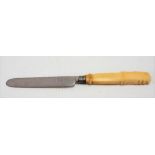 George III silver bone handle butter knife, Sheffield 1800.
