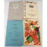A collection of P&O S.S. Arcadia menus printed with exotic birds together with passenger lists etc