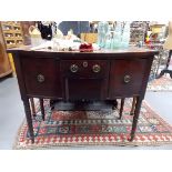 19th Century bow front sideboard with central drawer & cushion drawer flanked by two large drawers