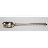 Georg Jensen Denmark sterling silver pyramid pattern long handled spoon, stamped marks, length 17.