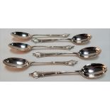 Victorian silver set of six Albany pattern teaspoons by Robert Stebbings, London 1893, weight 3oz