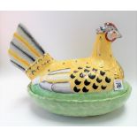 A Staffordshire Pottery chicken, width 25cm